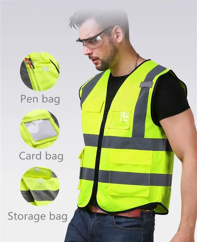 Alt view image 5 of 7 - safety vest Reflective Vest Working Clothes for Outdoor sports XL Green