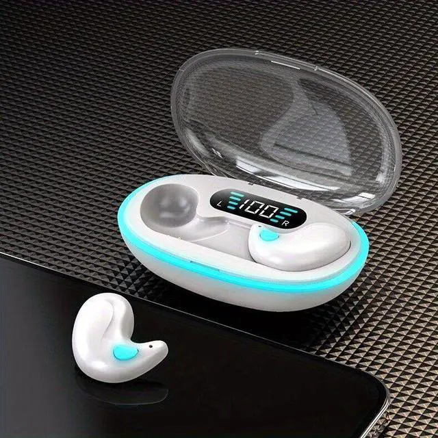 Main image of X57 Invisible Sleep Wireless Earphone Waterproof Earbuds bluetooth 5.3 feather White