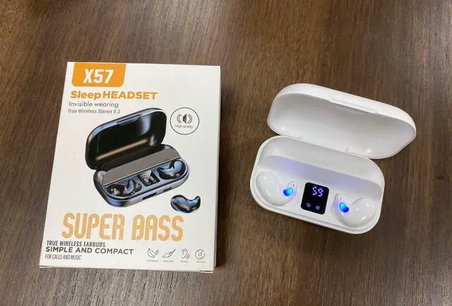 Alt view image 2 of 7 - X57 Invisible Sleep Wireless Earphone Waterproof Earbuds bluetooth 5.3 feather White