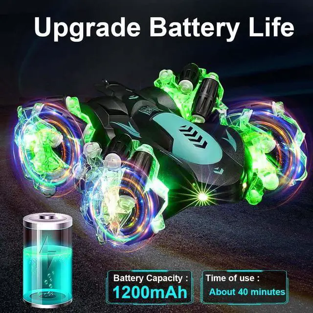 Alt view image 5 of 7 - RC Stunt Car Invincible 360°Rolling Twister with Colorful Lights & Music Recharg