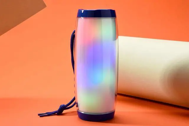 Alt view image 2 of 5 - Bluetooth Speaker Wireless Waterproof Stereo Bass USB/TF/FM Radio coloful light Blue