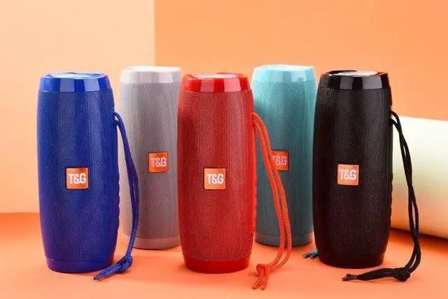 Alt view image 3 of 5 - Bluetooth Speaker Wireless Waterproof Stereo Bass USB/TF/FM Radio coloful light Blue