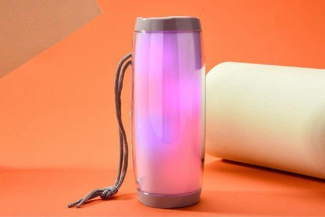 Alt view image 2 of 4 - Bluetooth Speaker Wireless Waterproof Stereo Bass USB/TF/FM Radio coloful light Pink
