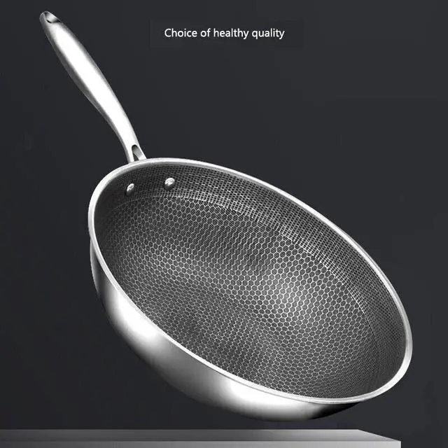 Main image of LDLC 12 inch Hybrid Stainless Steel Wok, double side Nonstick #304 stainless steel