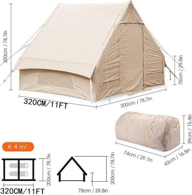 Alt view image 7 of 7 - LDLC Camping Tent Waterproof Inflatable GIANT Tent House Tents max 10 Person for Family