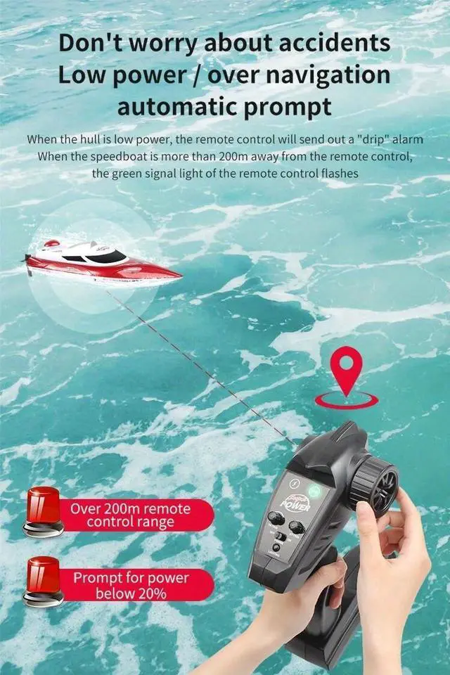 Alt view image 6 of 7 - LDLC RC High Speed 35km/h Racing Boat, Sealed Waterproof,Huge size ship Automatic flip Unsinkable green