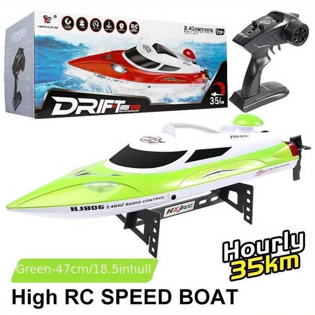 Main image of LDLC RC High Speed 35km/h Racing Boat, Sealed Waterproof,Huge size ship Automatic flip Unsinkable green