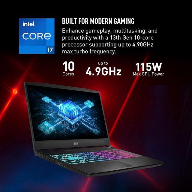 Alt view image 2 of 6 - MSI Katana 15 Gaming Laptop, 15.6" Full HD 144Hz Display, Intel Core i7-13620H 10 Core, NVIDIA GeForce RTX 4070, 32GB DDR5  2TB PCIe SSD, Backlit Keyboard, Cooler Boost 5, Windows 11 Pro