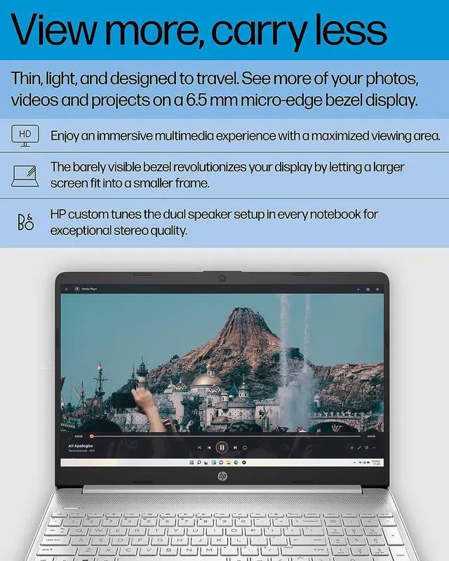 Alt view image 4 of 7 - HP 15 Laptop, 15.6 HD Display, AMD Ryzen 7 5700U 8 cores Processor, AMD Radeon Graphics, 32GB DDR4  1TB PCIe SSD, Full-Size Keyboard, Wi-Fi 6 & Bluetooth, Windows 11 Pro