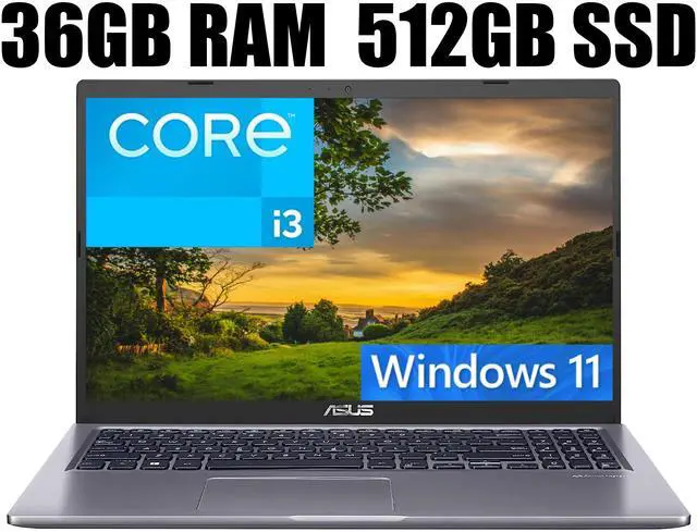 Main image of ASUS VivoBook 15 Laptop, 15.6" FHD (1920x1080) Display, Intel i3-1115G4 2 Cores Processor, Intel UHD Graphics, USB Type-C, HDMI, Wi-Fi, 36GB DDR4  512GB PCIe SSD, Windows 11
