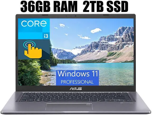 Main image of ASUS VivoBook 15 Laptop, 15.6" FHD1920 x 1080 Touchscreen, Intel Core i3-1115G4 2 Cores (up to 4.10 GHz) Processor, Intel UHD Graphics, Fingerprint Reader, 36GB DDR4  2TB PCIe SSD, Windows 11 Pro