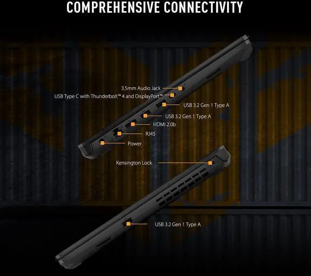 Alt view image 6 of 6 - ASUS TUF Gaming F15 Gaming Laptop, 15.6" Full HD (1920 x 1080) 144Hz, Intel Core i5-11400H 6 cores Processor, NVIDIA GeForce RTX 2050 4GB, Thunderbolt 4, 64GB DDR4  4TB PCIe SSD, Windows 11 Pro