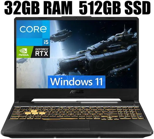 Main image of ASUS TUF Gaming F15 Gaming Laptop, 15.6" Full HD (1920 x 1080) 144Hz, Intel Core i5-11400H 6 cores Processor, NVIDIA GeForce RTX 2050 4GB, Thunderbolt 4, 32GB DDR4  512GB PCIe SSD, Windows 11