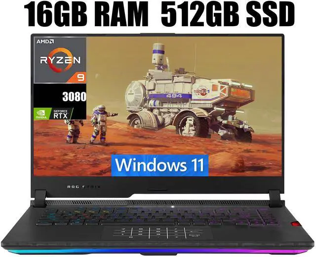 Main image of ASUS ROG Strix Scar 15 Gaming Laptop, 15.6" FHD 300Hz Display, AMD Ryzen 9 5900HX 8 cores Processor, NVIDIA GeForce RTX 3080 8GB GDDR6, RGB Keyboard, 16GB DDR4  512GB PCIe SSD, Windows 11