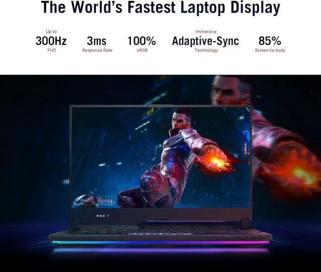 Alt view image 4 of 7 - ASUS ROG Strix Scar 15 Gaming Laptop, 15.6" FHD 300Hz Display, AMD Ryzen 9 5900HX 8 cores Processor, NVIDIA GeForce RTX 3080 8GB GDDR6, RGB Keyboard, 32GB DDR4  4TB PCIe SSD, Windows 11 Pro