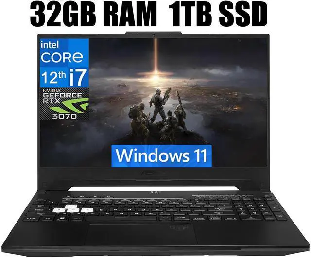 Main image of ASUS TUF Dash 15 Gaming Laptop, 15.6" 144Hz Full HD Display, Intel Core i7-12650H 10 Cores Processor, NVIDIA GeForce RTX 3070 8GB GDDR6, Backlit KB, Wi-Fi 6, 32GB DDR5  1TB PCIe SSD, Windows 11