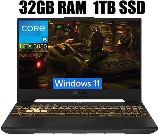 Main image of ASUS TUF Gaming F15 Gaming Laptop, 15.6" FHD 144Hz Display, Intel Core i5-12500H 12-Core processor, GeForce RTX 3050 6 GB GDDR6, Backlit Keyboard, Wi-Fi 6, 32GB DDR4  1TB PCIe SSD, Windows 11