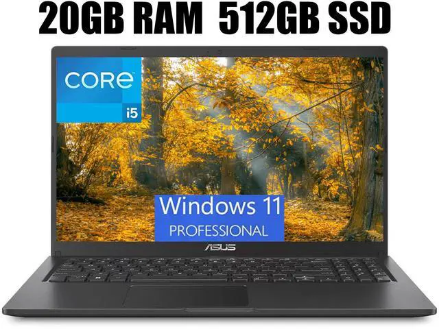 Main image of ASUS Vivobook 15 Laptop, 15.6" FHD (1920 x 1080) Display, Intel Core i5-1135G7 4 Cores Processor, Intel Iris Xe Graphics, Wi-Fi + Bluetooth, 20GB DDR4  512GB PCIe SSD, Windows 11 Pro