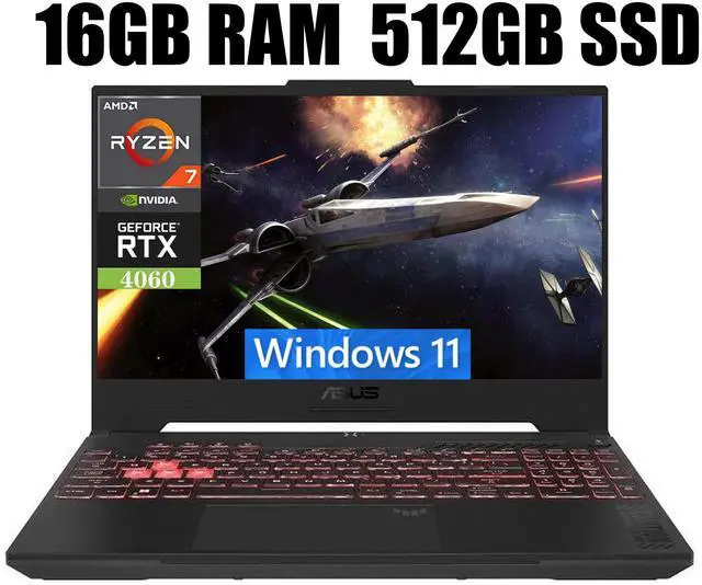 Main image of ASUS TUF Gaming A15 Gaming Laptop, 15.6" FHD 144Hz, AMD Ryzen 7 7735HS 8-Cores Processor, GeForce RTX 4060 8GB GDDR6, Bluetooth 5.3, RGB Backlit Keyboard, 16GB DDR5  512GB PCIe SSD, Windows 11