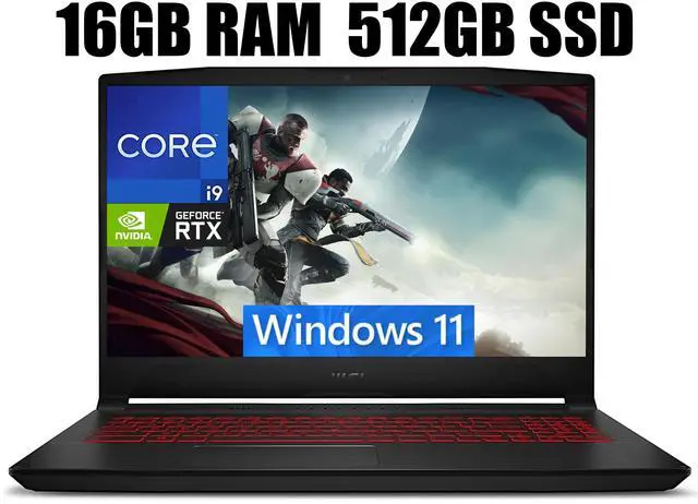 Main image of MSI Katana GF66 15 Gaming Laptop, 15.6" FHD (1920*1080) 240Hz, Intel core i9-12900H 14 Cores Processor, NVIDIA GeForce RTX 3070 Ti 8GB GDDR6, Backlit Keyboard, 16GB DDR5  512GB PCIe SSD, Windows 11