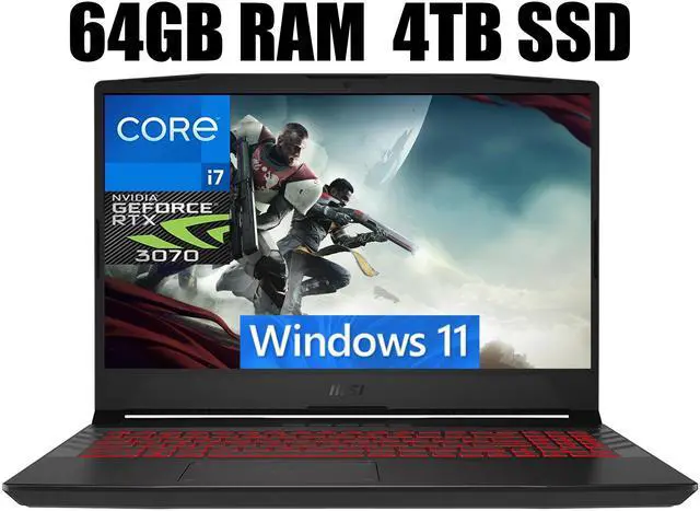 Main image of MSI Pulse GL66 15 Gaming Laptop, 15.6" FHD 144Hz , Intel Core i7-11800H 8 Cores Processor, NVIDIA GeForce RTX 3070 8GB GDDR6, RGB Keyboard, BT 5.1, 64GB DDR4  4TB PCIe SSD, Windows 11