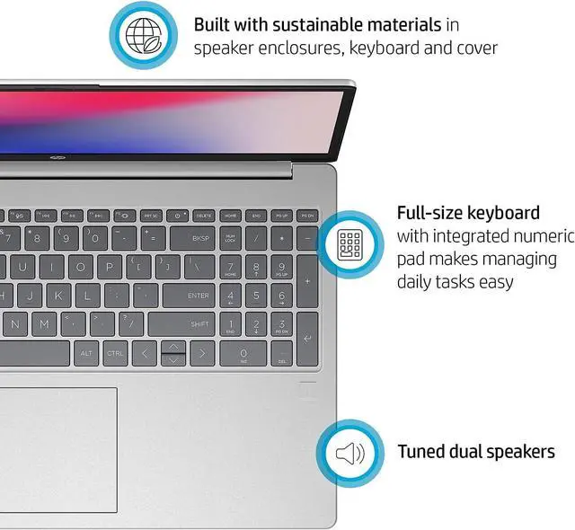 Alt view image 4 of 6 - HP 15 Laptop, 15.6" FHD (1920 x 1080) Display, 11th Gen Intel Core i5-1135G7 4 cores Processor, Intel Iris Xe Graphics, Bluetooth, HDMI, 16GB DDR4  2TB PCIe SSD, Windows 11