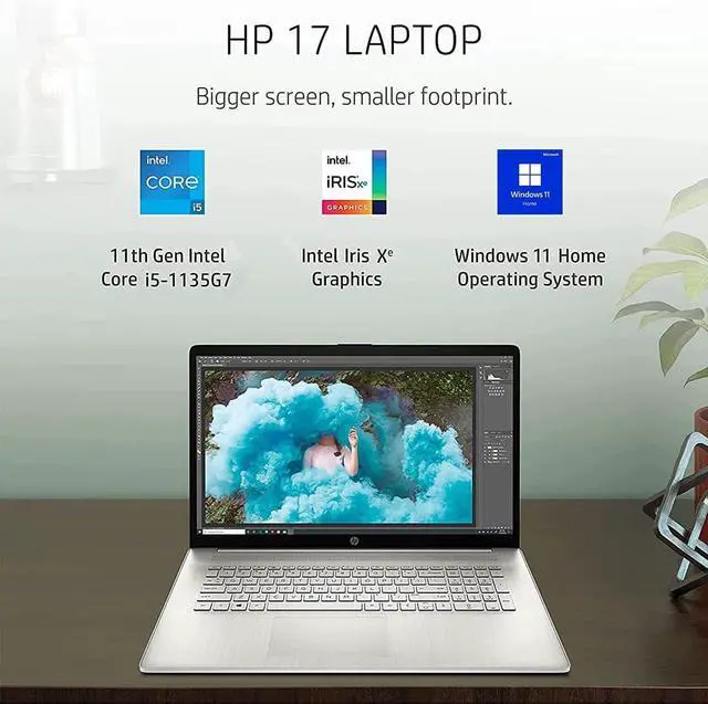 Alt view image 5 of 6 - HP 17 Laptop, 17.3" Full HD (1920 x 1080) Display, Intel Core i5-1135G7 Quad-Core Processor, Intel Iris Xe Graphics, Wi-Fi and Bluetooth, 32GB DDR4  1TB PCIe SSD, Windows 11