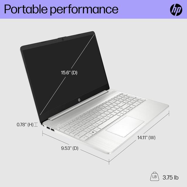Alt view image 3 of 7 - HP 15 Laptop, 15.6" HD Display, AMD Ryzen 5 5500U 6 Cores Processor, AMD Radeon Graphics, WiFi, Bluetooth, Webcam, 32GB DDR4  2TB PCIe SSD, Windows 11