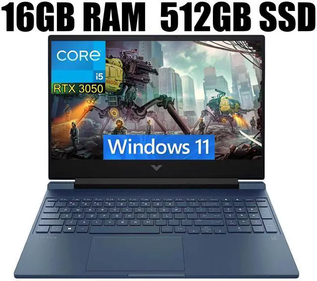 Main image of HP Victus 15 Gaming Laptop, 15.6" Full HD 144Hz, Intel Core i5-13420H 8-Cores, GeForce RTX 3050 6GB GDDR6 Graphics, WIFI 6, Bluetooth 5.2, 16GB DDR4  512GB PCIe SSD, Windows 11