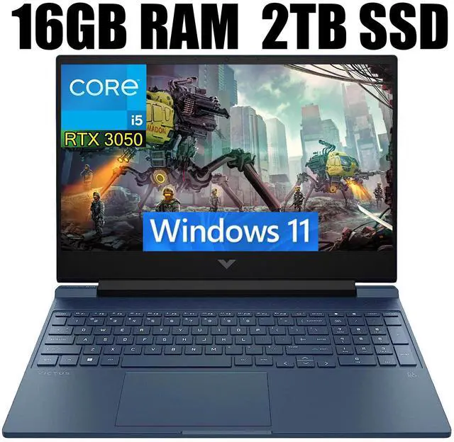 Main image of HP Victus 15 Gaming Laptop, 15.6" Full HD 144Hz, Intel Core i5-13420H 8-Cores, GeForce RTX 3050 6GB GDDR6 Graphics, WIFI 6, Bluetooth 5.2, 16GB DDR4  2TB PCIe SSD, Windows 11