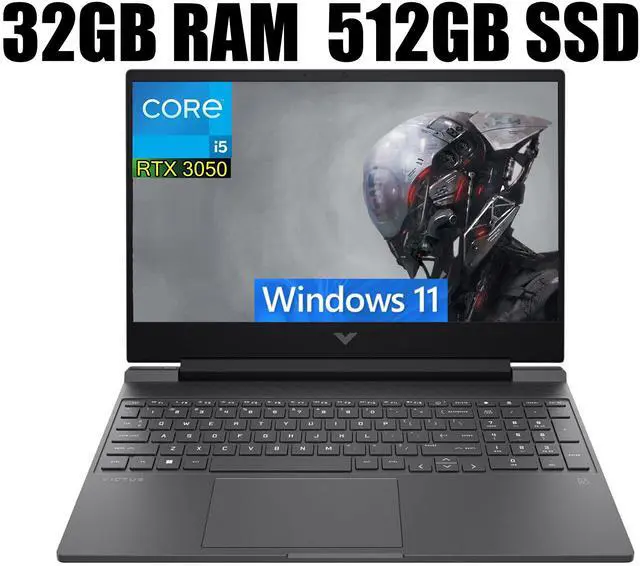 Main image of HP Victus 15 Gaming Laptop, 15.6" FHD IPS Display, Intel Core i5-12500H 12 Cores Processor, NVIDIA GeForce RTX 3050 4GB Graphic, Backlit Keyboard, 32GB DDR4  512GB PCIe SSD, Windows 11