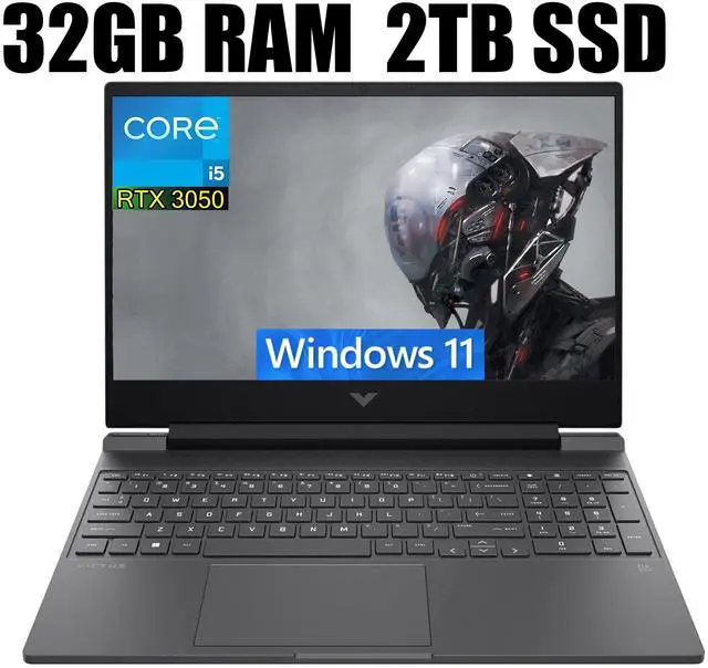 Main image of HP Victus 15 Gaming Laptop, 15.6" FHD IPS Display, Intel Core i5-12500H 12 Cores Processor, NVIDIA GeForce RTX 3050 4GB Graphic, Backlit Keyboard, 32GB DDR4  2TB PCIe SSD, Windows 11