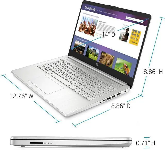 Alt view image 3 of 7 - HP Pavilion 14 Laptop, 14" FHD (1920 x 1080) Display, Intel Core i3-1125G4 4 cores Processor, Intel UHD Graphics, Webcam, HDMI, WiFi, Bluetooth, 32GB DDR4  512GB PCIe SSD, Windows 11 Pro