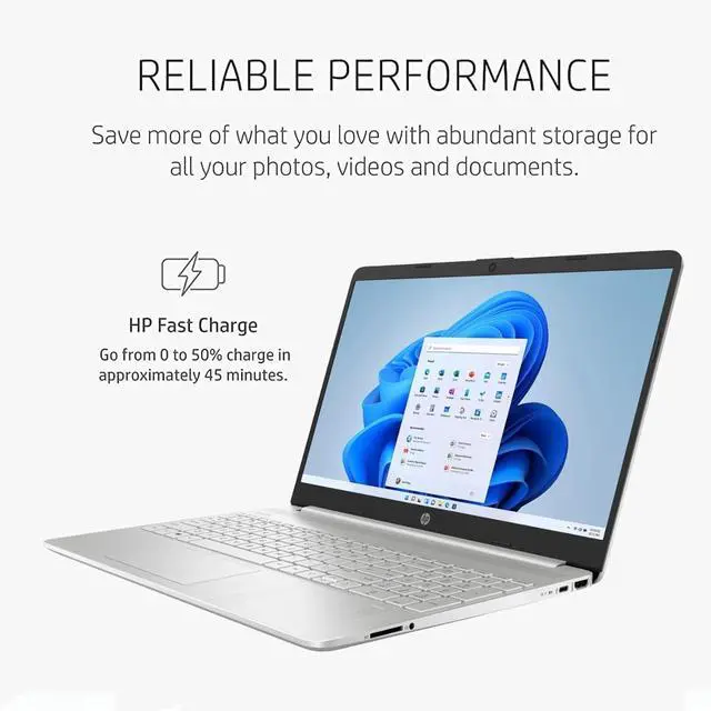 Alt view image 3 of 6 - HP 15 Laptop, 15.6" HD Touchscreen, Intel Core i3-1215U 6 cores Processor, Intel UHD graphics, WiFi, Bluetooth, HDMI, USB-A&C, 16GB DDR4  512GB PCIe SSD, Windows 11 Pro
