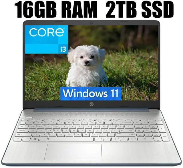 Main image of HP 15 Laptop, 15.6" HD Display, Intel Core i3-1115G4 2 Cores Processor, Intel UHD Graphics, Wi-Fi, SD Card Reader, HDMI, Webcam, 16GB DDR4  2TB PCIe SSD, Windows 11