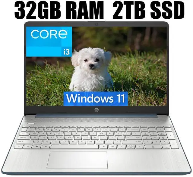 Main image of HP 15 Laptop, 15.6" HD Display, Intel Core i3-1115G4 2 Cores Processor, Intel UHD Graphics, Wi-Fi, SD Card Reader, HDMI, Webcam, 32GB DDR4  2TB PCIe SSD, Windows 11