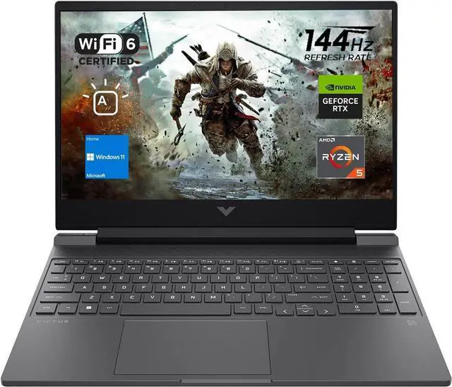 Alt view image 2 of 6 - HP Victus 15 Gaming Laptop, 15.6" FHD 144Hz Display, AMD Ryzen 5 7535HS 6 cores Processor, NVIDIA GeForce RTX 2050 4GB GDDR6, Backlit Keyboard, 64GB DDR5  2TB PCIe SSD, Windows 11 Pro