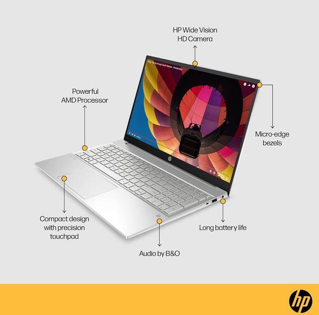 Alt view image 3 of 6 - HP Pavilion 15 Laptop, 15.6" FHD (1920 x 1080) Display, AMD Ryzen 7 7730U 8 cores Processor, AMD Radeon Graphics, Webcam, Wi-Fi, Bluetooth, 32GB DDR4  1TB PCIe SSD, Windows 11 Pro