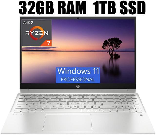 Main image of HP Pavilion 15 Laptop, 15.6" FHD (1920 x 1080) Display, AMD Ryzen 7 7730U 8 cores Processor, AMD Radeon Graphics, Webcam, Wi-Fi, Bluetooth, 32GB DDR4  1TB PCIe SSD, Windows 11 Pro