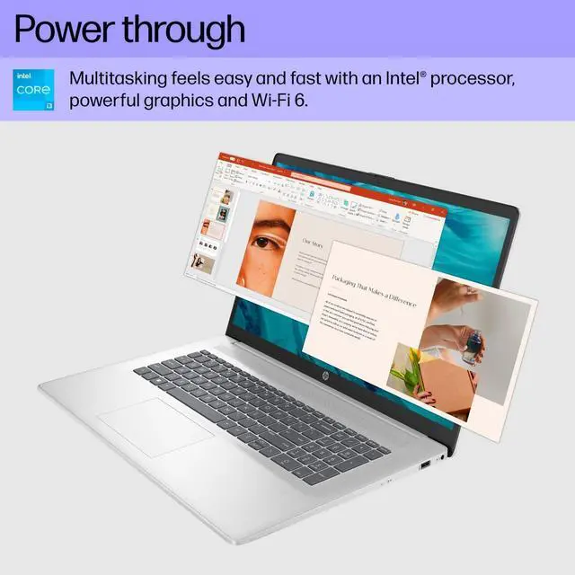Alt view image 5 of 7 - HP 17 Laptop, 17.3" FHD (1920 x 1080) Display, Intel Core i3-N305 8 Cores Processor, Intel UHD Graphics, Webcam, HDMI, Fingerprint Reader, Wi-Fi 6, 32GB DDR4  512GB PCIe SSD, Windows 11