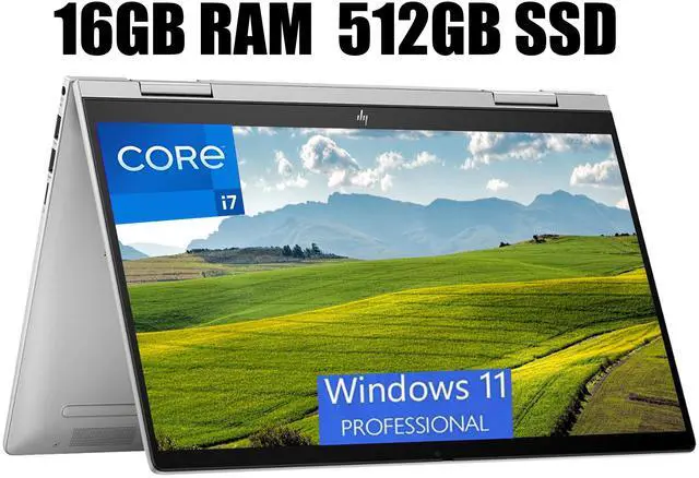 Main image of HP Envy x360 2-in-1 14 Laptop, 14" FHD Touchscreen, Intel Core i7-1355U 10-Core Processor, Intel Iris Xe Graphics, Backlit Keyboard, Fingerprint, Type-C, 16GB  DDR4  512GB   PCIe SSD, Windows 11 Pro