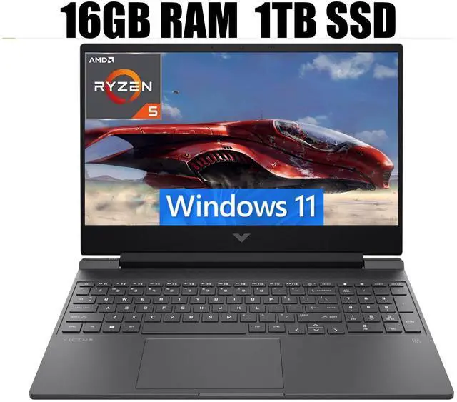 Main image of HP Victus 15 Gaming Laptop, 15.6" FHD 144Hz Display, AMD Ryzen 5 7535HS 6 Cores Processor, AMD Radeon RX 6550M Graphics, Wi-Fi 6 Backlit Keyboard, 16GB DDR5  1TB PCIe SSD, Windows 11