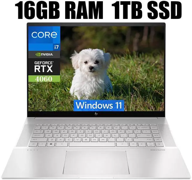 Main image of HP Envy 16 Laptop, 16" WQXGA 2560*1600 Touchscreen, Intel Core i7-13700H 14 Cores Processor, NVIDIA GeForce RTX 4060 8GB Graphic, Backlit Thunderbolt, 16GB DDR4  1TB PCIe SSD, Windows 11