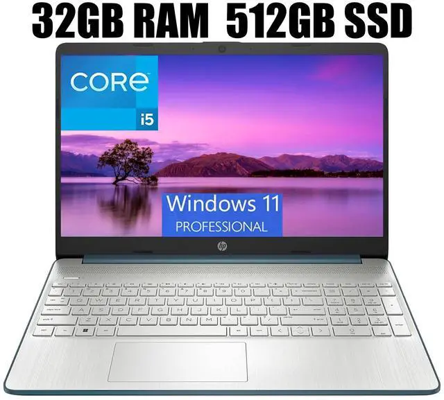 Main image of HP 15 Laptop, 15.6" FHD (1920 x 1080) Display, Intel Core i5-1235U 10 Cores Processor, Intel Iris Xe Graphics, Bluetooth, HDMI, WiFi 5, 32GB DDR4  512GB PCIe SSD, Windows 11 Pro