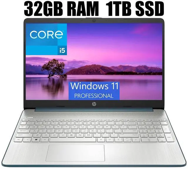 Main image of HP 15 Laptop, 15.6" FHD (1920 x 1080) Display, Intel Core i5-1235U 10 Cores Processor, Intel Iris Xe Graphics, Bluetooth, HDMI, WiFi 5, 32GB DDR4  1TB PCIe SSD, Windows 11 Pro