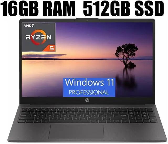 Main image of HP 255 G10 15 Business Laptop, 15.6" FHD Display, AMD Ryzen 5 7530U 6 Cores Processor, AMD Radeon Graphics, Webcam, HDMI, Wi-Fi 6, 16GB DDR4  512GB PCIe SSD, Windows 11 Pro