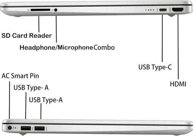 Alt view image 5 of 5 - HP 15 Laptop, 15.6" Full HD Touchscreen, Intel Core i7-1255U 10 Cores Processor, Intel Iris Xe graphics, 16GB DDR4  1TB PCIe SSD, Wi-Fi 5 + and Bluetooth 4.2, Windows 11 ,Office 2024 License