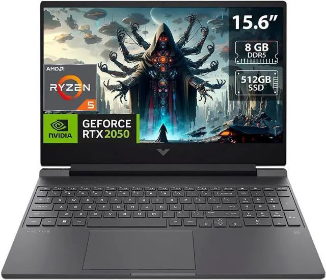 Alt view image 2 of 6 - HP Victus 15 Gaming Laptop, 15.6" FHD 144Hz Display, AMD Ryzen 5 7535HS 6 cores Processor, RTX 2050 4GB GDDR6, 32GB DDR5  2TB PCIe SSD, Backlit Keyboard, Windows 11 Pro ,Office 2024 License