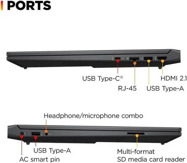 Alt view image 4 of 6 - HP Victus 15 Gaming Laptop, 15.6" FHD 144Hz Display, AMD Ryzen 5 7535HS 6 Cores Processor, AMD Radeon RX 6550M Graphics, 32GB DDR5  1TB PCIe SSD, Backlit KB, Windows 11 Pro ,Office 2024 License