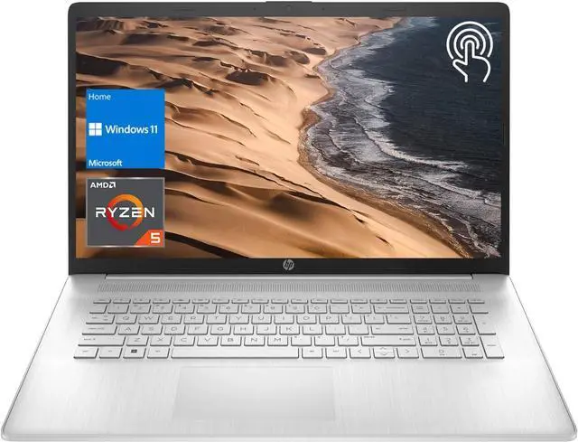 Alt view image 2 of 6 - HP 17 Laptop, 17.3" HD Touchscreen, AMD Ryzen 5 5625U 6 Cores Processor, AMD Radeon Graphics, 16GB DDR4  1TB PCIe SSD, WiFi, Bluetooth 5.0, Windows 11 ,Office 2024 License